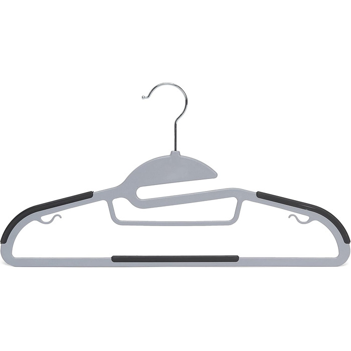 Amazon Basics Plastic Hangers, Rubber-Coated, Color: Black, Purple, 50-Piece