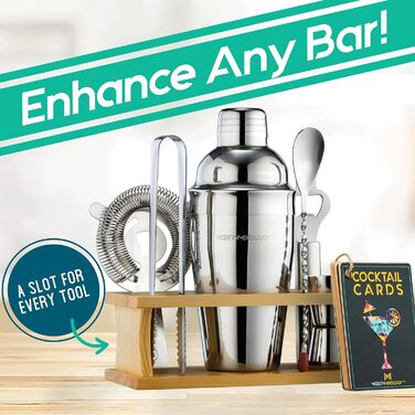 Mixology Bartender Set with Stand - Complete Cocktail Making Kit