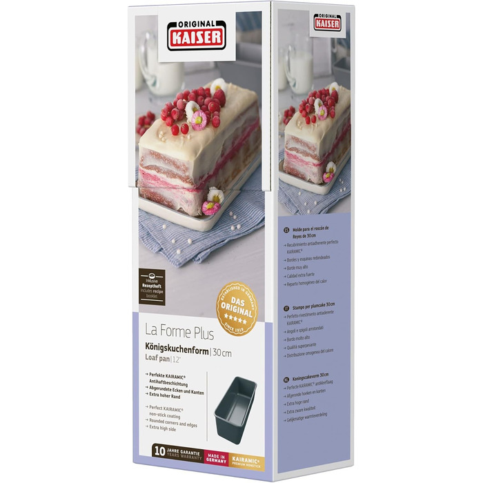 ORIGINAL KAISER King Cake Form La Forme Plus 30cm, enamel, black, 30 cm