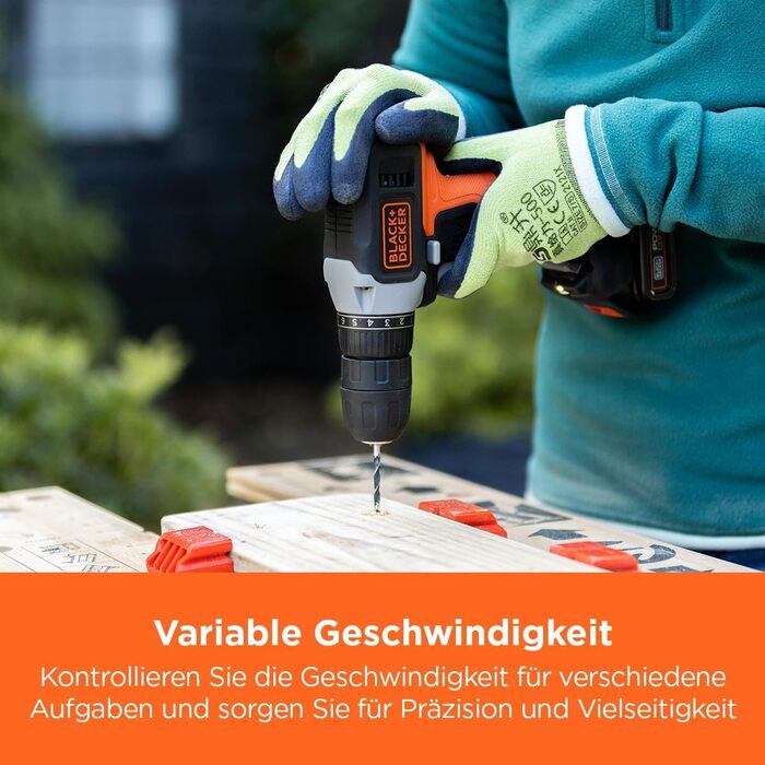 Акумуляторний дриль-шуруповерт BLACK+DECKER BCD001C1-QW (18V, 1.5 Ah, 10 мм) з акумулятором та зарядним пристроєм