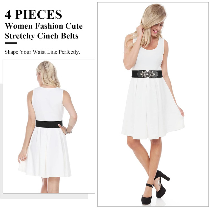 Жіночий еластичний пояс LEACOOLKEY 80 см: широка смугаста модель для суконь, чорний, коричневий, сірий, бежевий