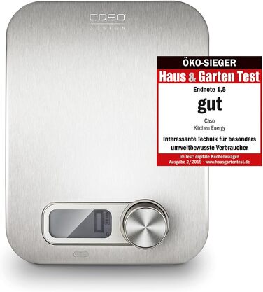 CASO Kinetic Kitchen Scale - Battery-Free, 5kg Capacity, 1g Increments - Testsieger