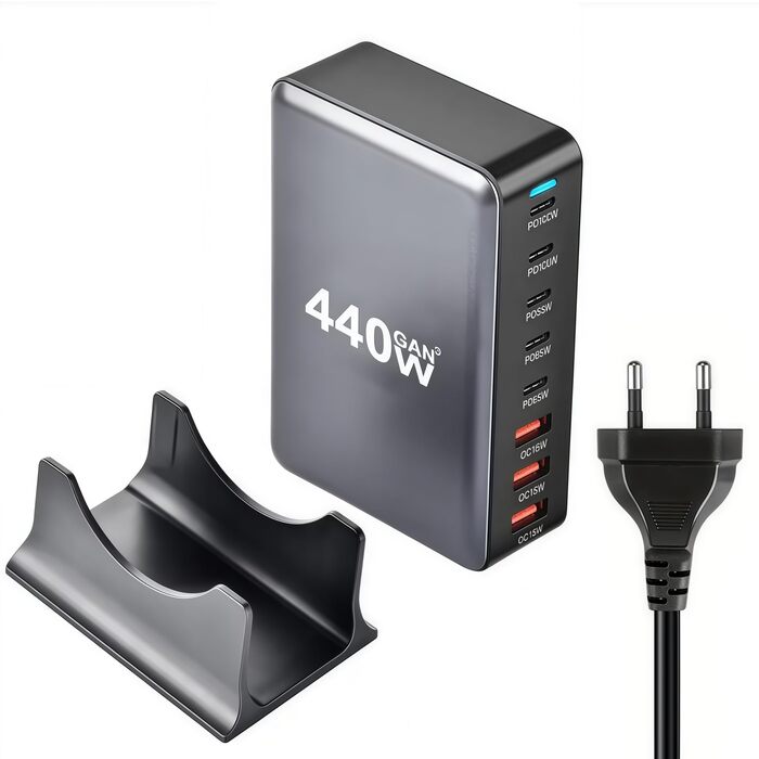 Зарядний пристрій USB-C 620W, 10 портів, швидка зарядка PD PPS 100W, для MacBook Pro/Air, iPad, iPhone 16/15/14/13/12 Pro Max, Samsung