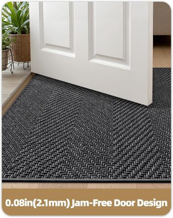 Килимок для дому COLOR&GEOMETRY 43x76 см, сірий, машинне прання, неслизький, для входу, вбираючий, для передпокою, коридору