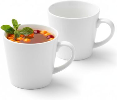 Набір чашок для чаю та кави Wilmax - 2 шт., 630 мл, порцеляна, білі