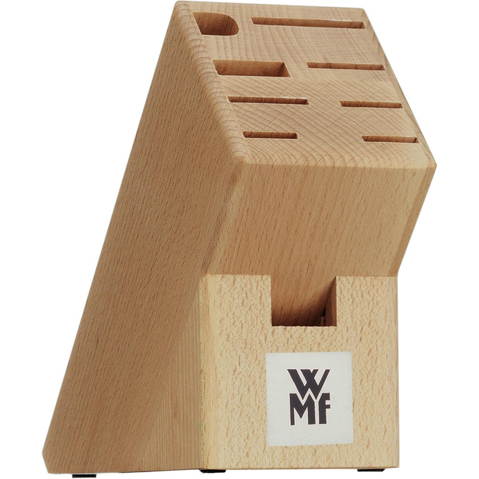 WMF Classic Line 7-Piece Knife Block Set with Knives - Stainless Steel Blades, Sharpening Steel, and Beechwood Block