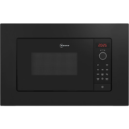 Вбудована мікрохвильова піч NEFF HLAWG26S3, 50 см, без гриля, автоматичні програми, Easy Clean, LED-дисплей, чорний колір
