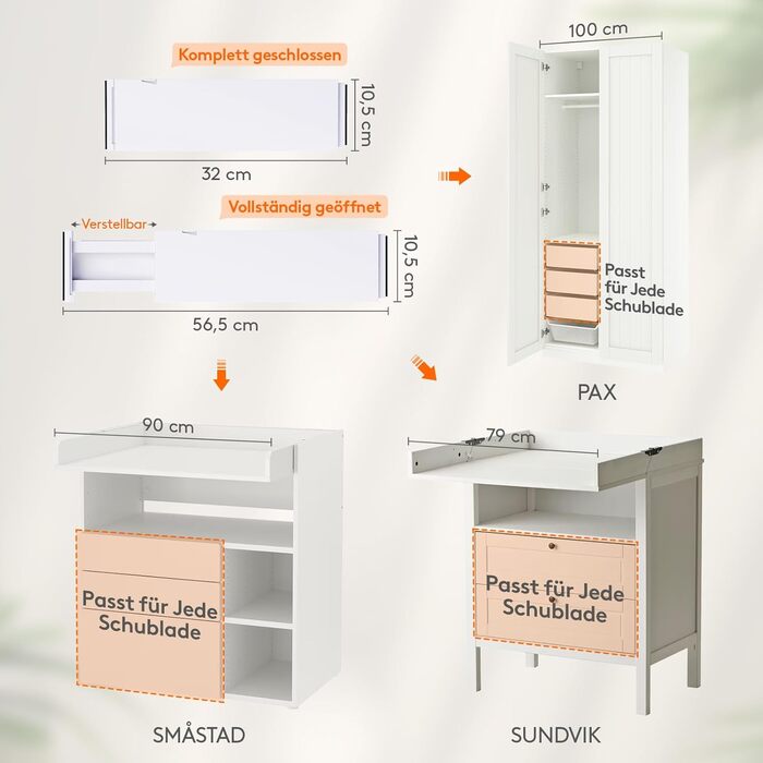 Lifewit Drawer Dividers Set Plastic for Internal Length 27–40cm & Height >10.5cm Drawers, Adjustable Organizer System for Wardrobe/Bedroom/Dresser/Kitchen/Office, White (12, for Internal Length 34–50cm & Height ≥10.5cm)