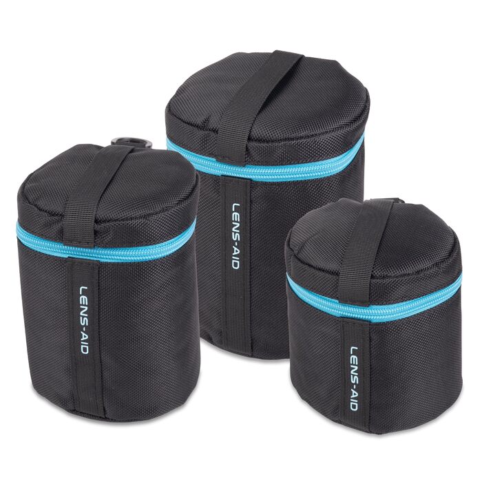 Захисні чохли для об'єктивів Lens-Aid (3 шт. - XS, S, M) - м'яка підкладка, ремінець на пояс
