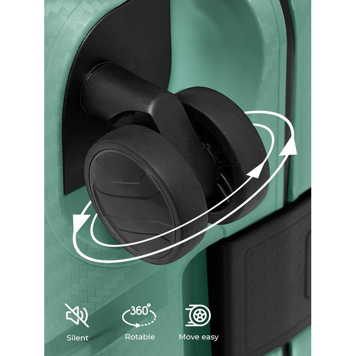 Набір валіз REDOLZ Hartschalen 3-в-1 з поліпропілену | 3-точкова застібка, TSA-замок, 4 колеса | для жінок та чоловіків (Essentials 15) (Морська хвиля, валіза M (65 см))