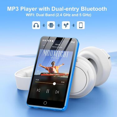 MP3 плеєр 32GB з Bluetooth 5.3, HiFi звук, для дітей, чорний. Радіо FM, підтримка TF-карти до 128GB, еквалайзер, гучний динамік, навушники в комплекті.