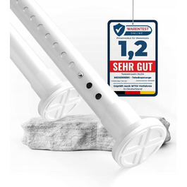 Телескопічна штора для ванної розпірна біла, 260-310 см