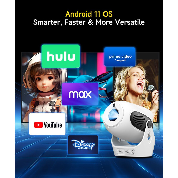Портативний проєктор Magcubic Mini Beamer 4K з Android 11, Bluetooth 5.0, WiFi Dualband та автоматичною корекцією трапеції