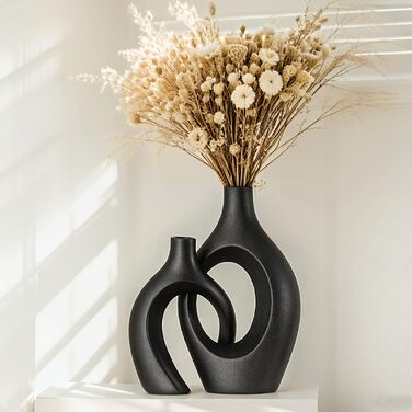 Керамічна ваза SUKIYPO, 2 шт. у наборі, бежева, сучасний дизайн, для дому, офісу, декору інтер'єру