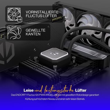 ENDORFY Navis F360 ARGB – Система водяного охолодження CPU з радіатором 280 мм, PWM-насос, 2 вентилятори Fluctus 140 PWM ARGB, підтримка Intel LGA 1700/1200/115x та AMD AM5/AM4