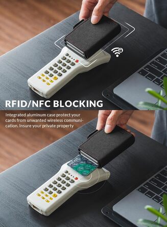 Чохл для карток VULKIT: шкіряний картхолдер для чоловіків з RFID захистом (темно-сірий нубук)