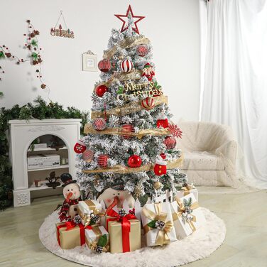 Прикраси для ялинки Shareconn, 80 мм, набір 12 шт. (червоний та золотий)