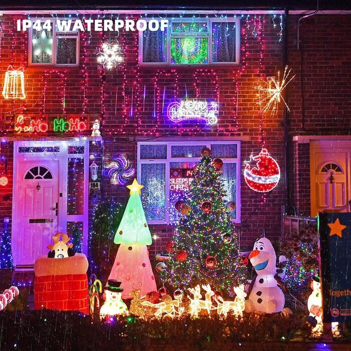 LED-гірлянда для дому та вулиці, 10м, 100 LED, святкова прикраса, вологостійка, 8 режимів світіння, таймер, гірлянда на ялинку (тепле біле світло)