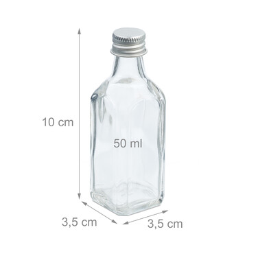 Relaxdays Set of Small Bottles, 50 ml
