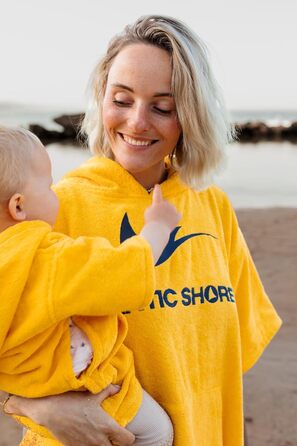 Пончо для серфінгу ATLANTIC SHORE з капюшоном, 100% бавовна, унісекс, для дорослих