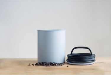 Airscape Coffee Storage Canister (1.1 kg dry beans) – large kilogram-sized container, patented airtight lid presses air out to preserve food freshness (gray)