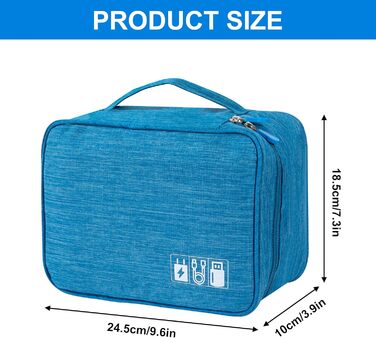 Водонепроникна сумка-органайзер для кабелів та аксесуарів: USB-накопичувачі, SD-карти, Power Bank (Himmelblau)
