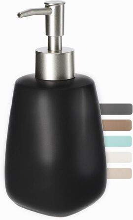 Дозатор мила KADAX з помпою, керамічний дозатор для мила, мийна станція для кухні та ванної кімнати (Чорний)