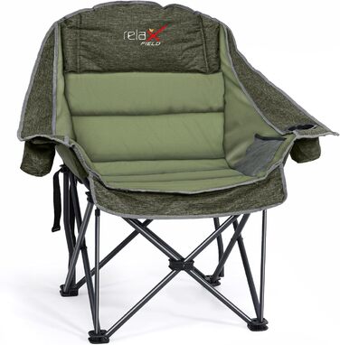 Великий складаний стул для кемпінгу RELAX FIELD, 227 кг, зелений