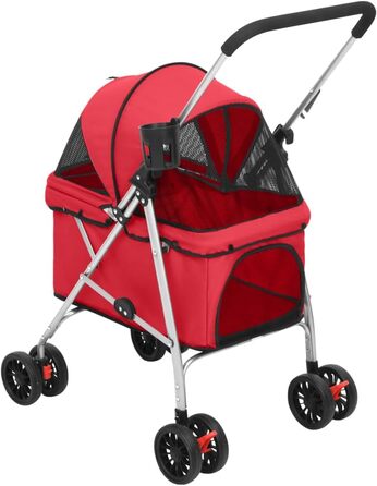 ВідаXL Кія для собак, складаний, 76x50x100 см, Оксфордська тканина, червоний