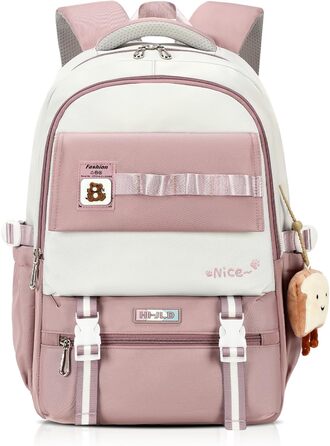 Шкільний рюкзак для дівчинки-підлітка, великий, для 5-12 класу, стильний, з нейлону, для гімназії, реальної школи та університету, зелений (фіолетовий)