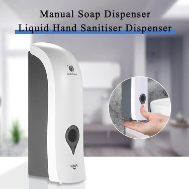 Настінний дозатор для мила без свердління, 300 мл. Підходить для мила, шампуню, дезінфікуючого засобу, миючого засобу. Чорний/Білий/Золотий (Білий)