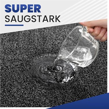 Килимок Mibao SoftStep Luxus 60x90 см – грязезахисний, антиковзкий, вологопоглинаючий килимок для дому (чорний)