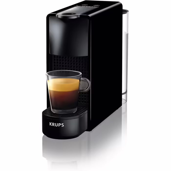 Nespresso Krups XN1108 Essenza Mini Coffee Capsule Machine | 14 Capsules | 19 bar | Energy Saving Mode | 1260 W | 0.6 L | 8.03 x 3.31 x 12.99 cm | Black | Energy Class A Black without Milk Frother Single