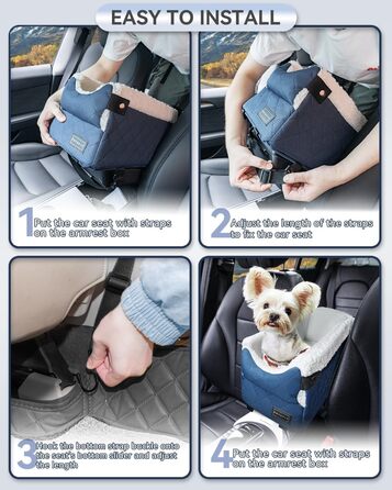 Автомобільний лежак для собак PETSFIT - чорний/синій, до 5 кг, з захисними гаками