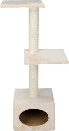 TRIXIE Cat Tree Badalona 109 cm in beige – multi-level cat tree with cozy resting areas and robust scratching surfaces, comfortable & stable – 43451