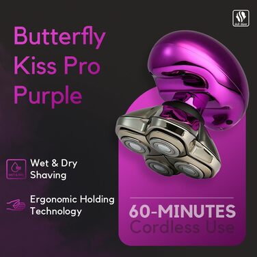 Триммер для тіла та голови Skull Shaver Butterfly Kiss Pro Lila – жіночий електричний триммер, найкращий подарунок для жінок