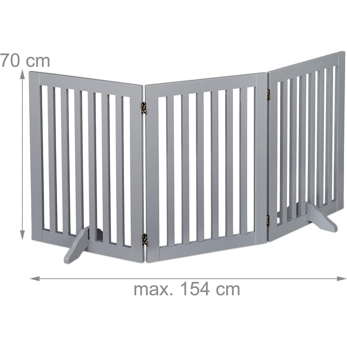 Захисне ворота Relaxdays для собак, сіре, 70 x 154 см, розкладне, з ніжками