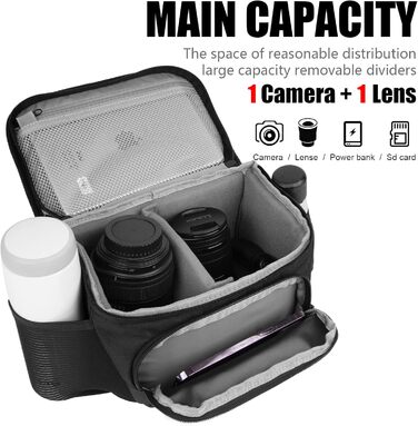 Захисний футляр для дзеркальної камери, вологостійкий, для Canon, Nikon, Sony, Fuji, DLR/LR, об'єктив (Чорний, M)