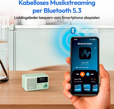 MEDION S66822 Портативне міні радіо DAB+ з Bluetooth, акумулятор до 6,5 годин, зелений колір