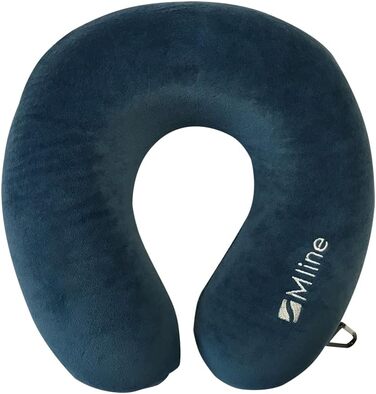 Подушка для шиї M LINE для подорожей (літак, авто) - Memory Foam - Запобігає болю в шиї - Синій