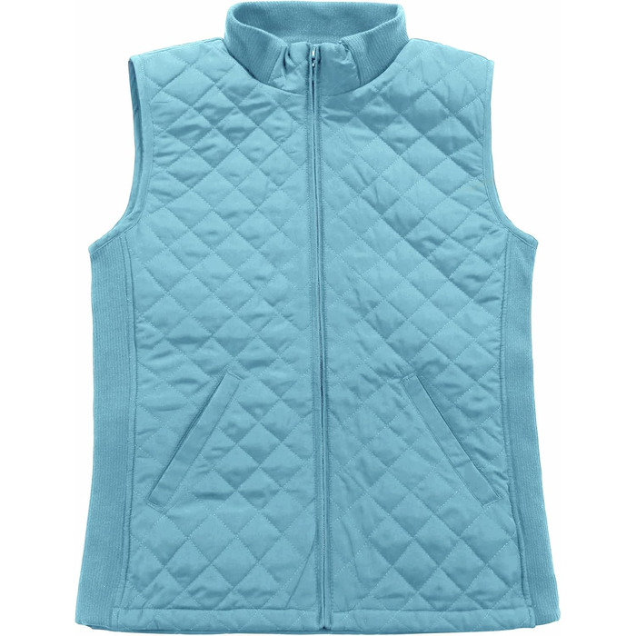 Жіночий безрукавний жилет Bienzoe на блискавці з утеплювачем, легкий, з еластичною в'язкою, кольори: сірий, блакитний (S)