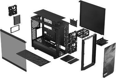 Корпус ПК Fractal Design Meshify 2 Lite White з прозорою панеллю з темпурованого скла, ATX, FD-C-MEL2A-04 (Чорний)