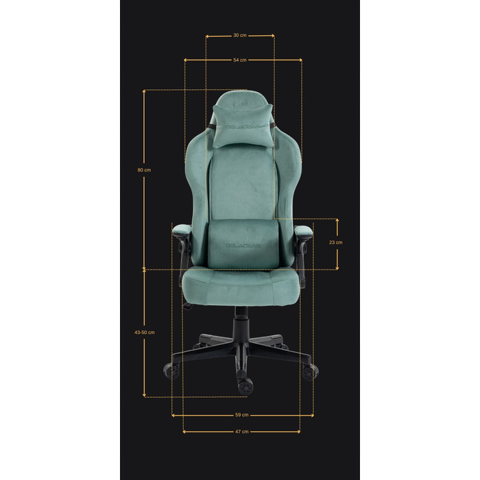 Ігрове крісло Delagear G 450, зелене, тканинне