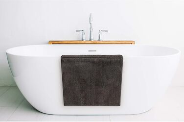 Килимок для ванної кімнати Blumtal Chenille 40x60 см - сертифікований Oeko-TEX, антиковзаючі, миються, сірий