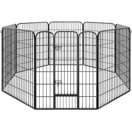Тектейк вольєр для цуценят, 60 см, 8 грат, чорний - 402502