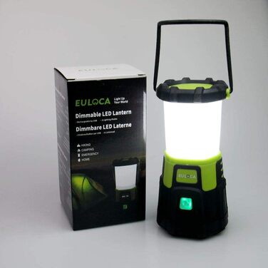 EULOCA Camping Lantern 1200LM CREE LED Rechargeable Waterproof Camping Lantern with 4400 mAh Power Bank, 4 Brightness Levels Dimmable, 10W Camping Light Portable for Power Outages, Hiking, Emergency