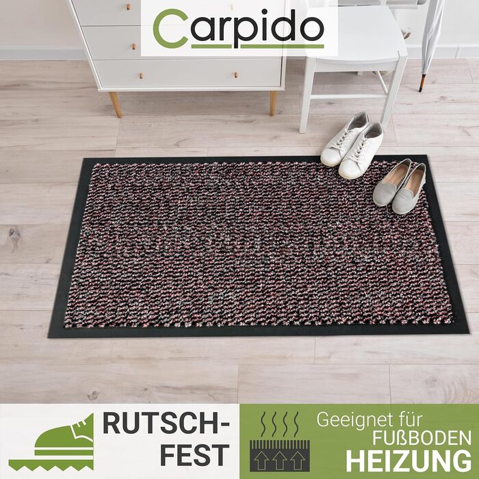 Килимок для дому Carpido 40x60 см - швидковисихаючий, антиковзаючий, для входу, антрацит