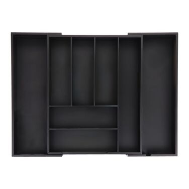 Relaxdays Extendable Bamboo Cutlery Box