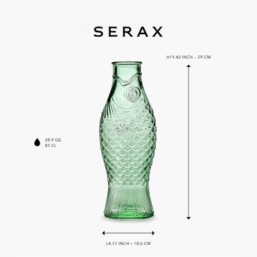 Glass Giraffe for Iced Tea without Lid | Fish & Fish Glasses | Wine Decanter 0.85 Liter | Clear Bottle for Hot and Cold Drinks like Coffee Carafe or Filtered Water | For the Beverage Refrigerator
