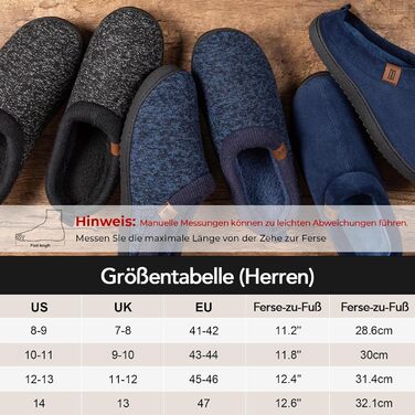 Чоловічі домашні тапочки MERRIMAC з піною Memory Foam, чорні, 43/44 EU